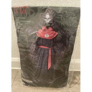 Emperor Of Evil Child Cape Costume Full Black Hooded Robe Halloween Funworld